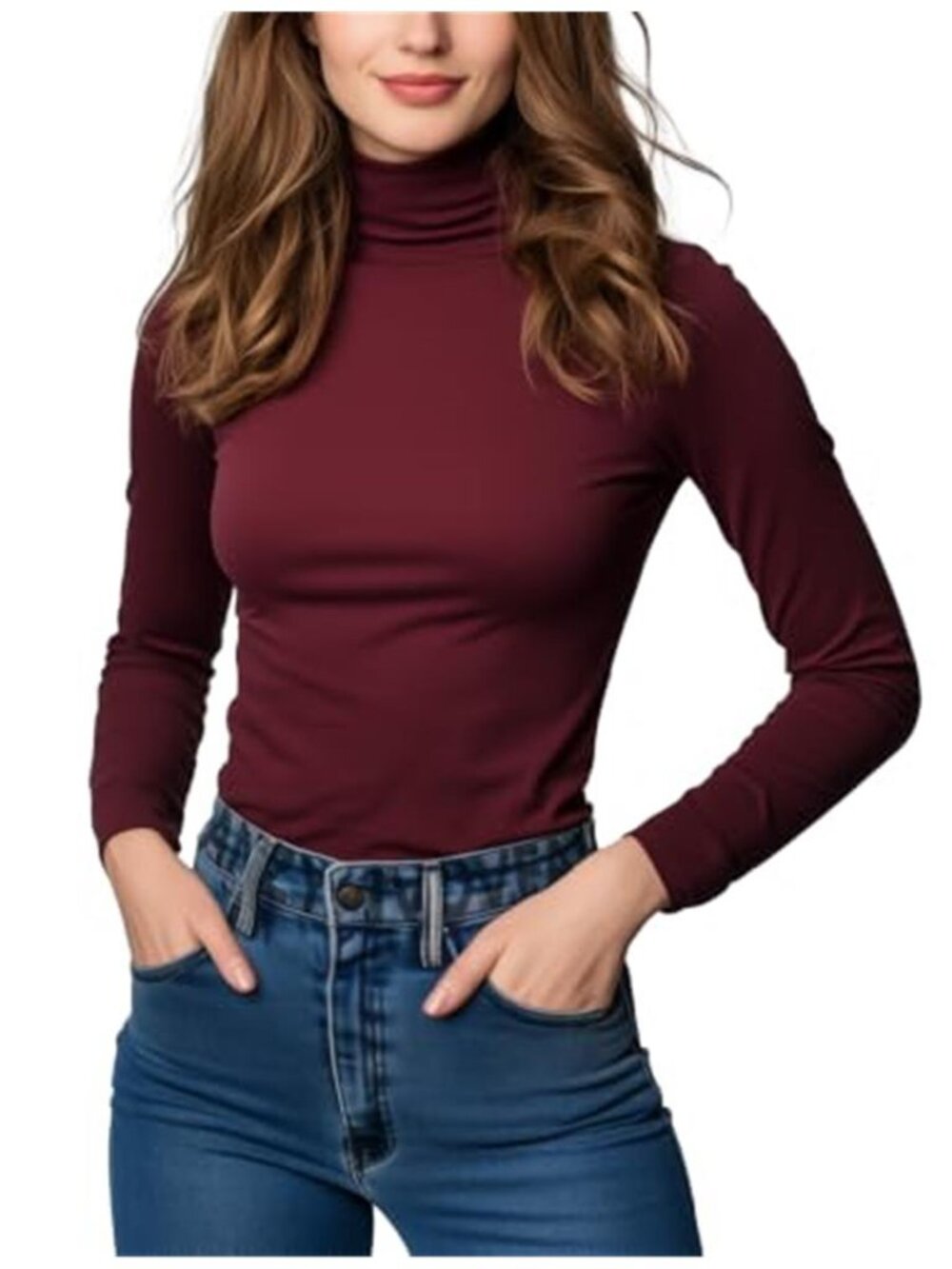 Women's Turtleneck Thermal Top Long Sleeve Fitted Base Layer Shirt
